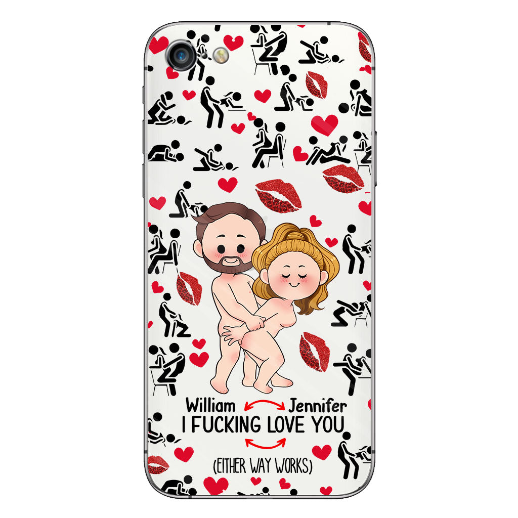 Ich liebe dich – Geschenk für Ehemann, Ehefrau, Freund, Freundin – Personalisierte transparente Handyhülle