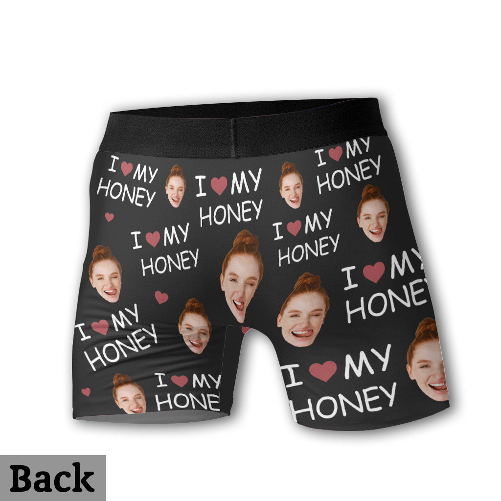 Ich liebe meine Frau/Freundin/Schatz – Personalisierte Boxershorts für Männer mit dem Aufdruck „Ehemann und Ehefrau“