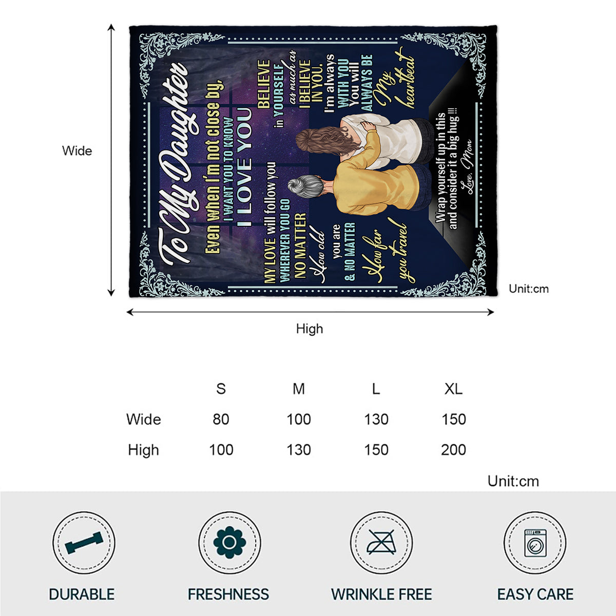 Für meine Tochter – personalisierte Tochterdecke