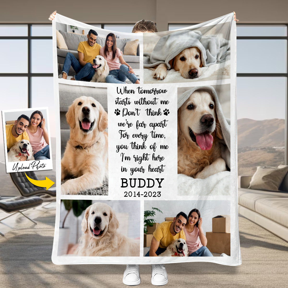 Ich bin ganz nah bei dir – personalisierte Hundedecke