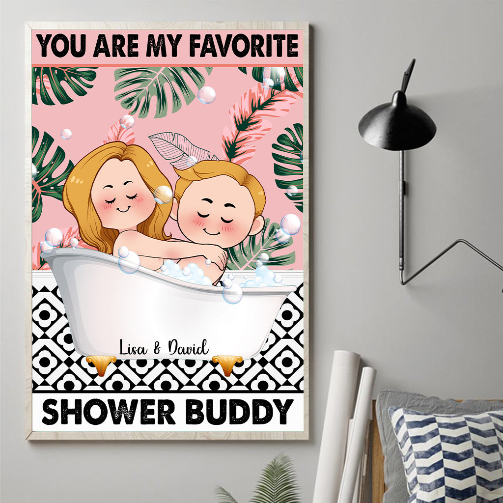 Du bist mein liebster Duschpartner – Personalisierte Leinwand und Poster für Paare