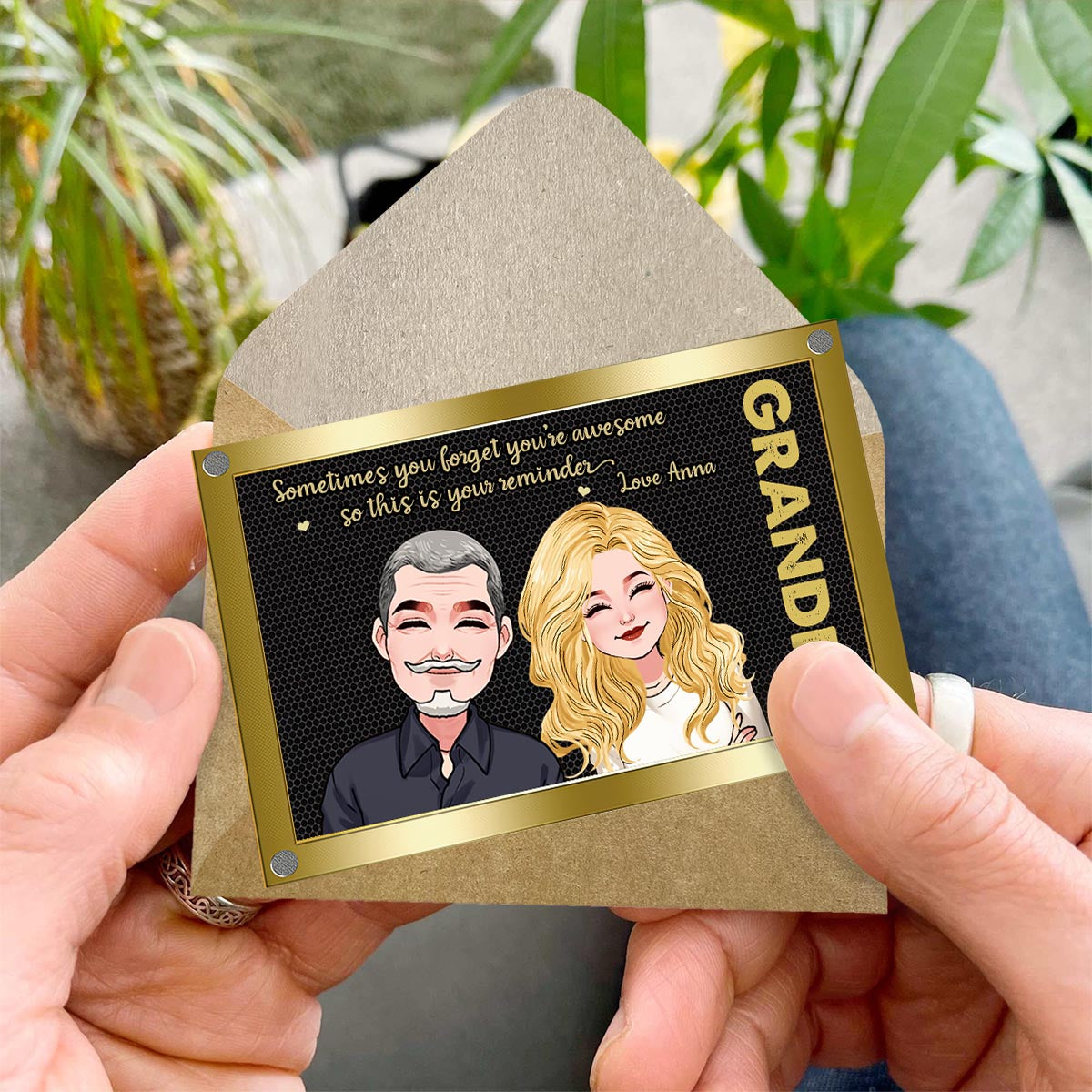 Manchmal vergisst man, wie toll man ist – Geschenk für Papa, Opa, Onkel – Personalisierte Einsteckkarte fürs Portemonnaie