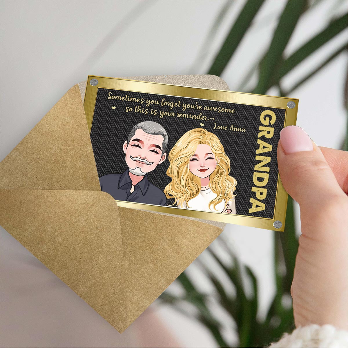 Manchmal vergisst man, wie toll man ist – Geschenk für Papa, Opa, Onkel – Personalisierte Einsteckkarte fürs Portemonnaie