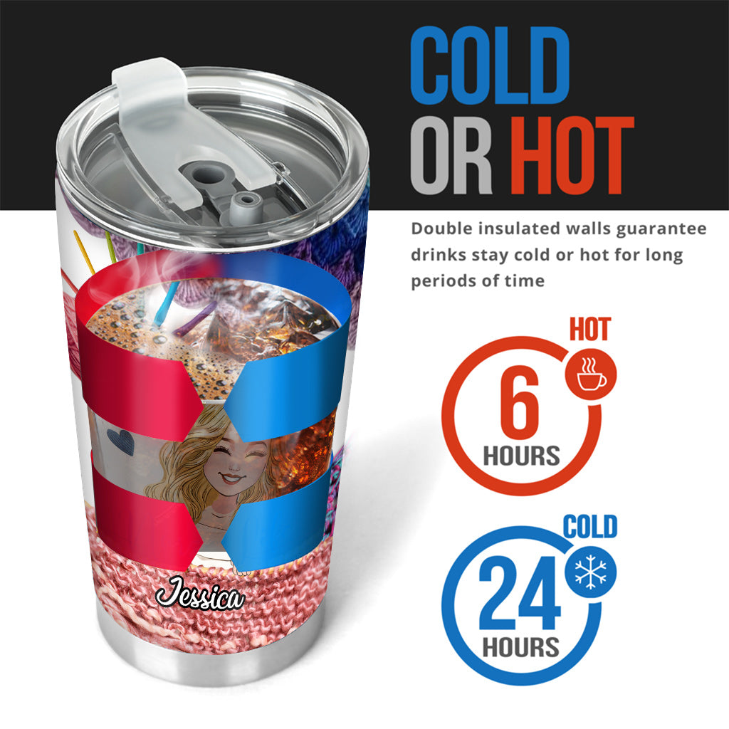 I Crochet Becase Punching People Is Frowned Upon - Crocheting gift for mom, girlfriend, wife, grandma - Personalized Tumbler