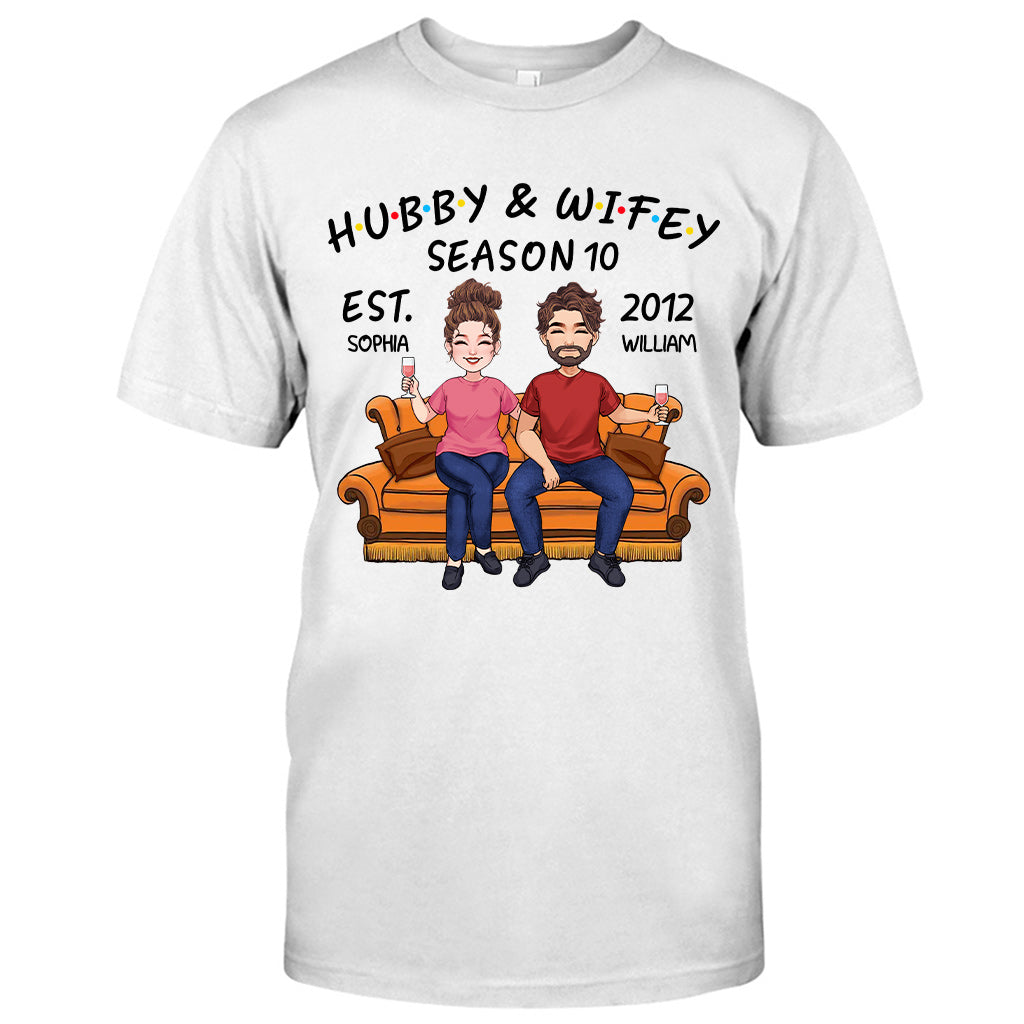 Ehemann und Ehefrau – Personalisiertes Partner-T-Shirt und Hoodie