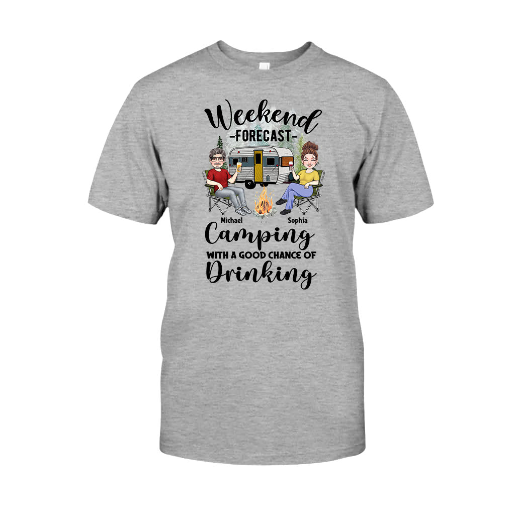 Wochenendprognose – Personalisiertes Camping-T-Shirt und Hoodie