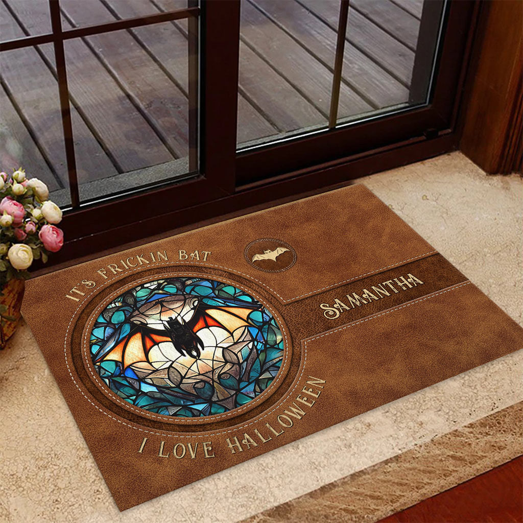 Es ist verdammt nochmal Fledermaus, ich liebe Halloween - Personalisierte Hexen-Fußmatte