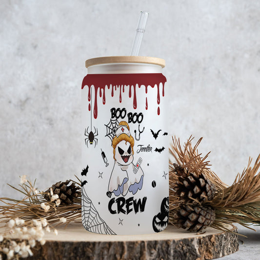 Boo Boo Crew - Personalized Nurse Can Glass