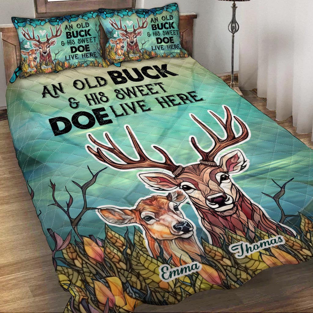 Hier wohnen – personalisiertes Jagd-Quilt-Set
