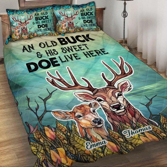 Hier wohnen – personalisiertes Jagd-Quilt-Set