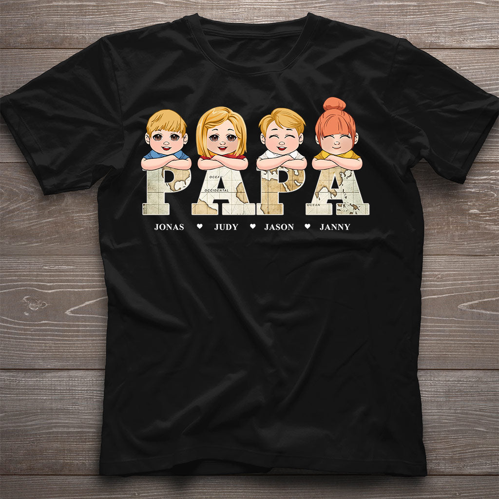 Vintage-Kartentitel – Personalisiertes Vater-T-Shirt & Hoodie