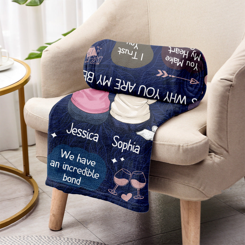 Du bist meine beste Freundin – personalisierte Freundschaftsdecke