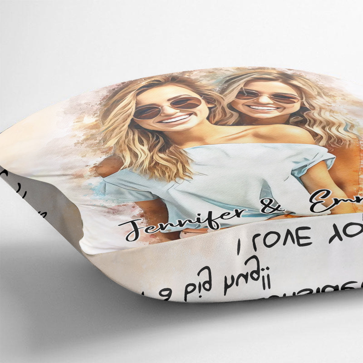 Große Umarmung – Personalisiertes Geschwister-Zierkissen