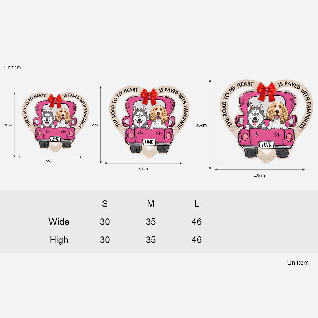 Der Weg zu meinem Herzen ist mit Pfotenabdrücken gepflastert – personalisiertes Hunde-Holzschild