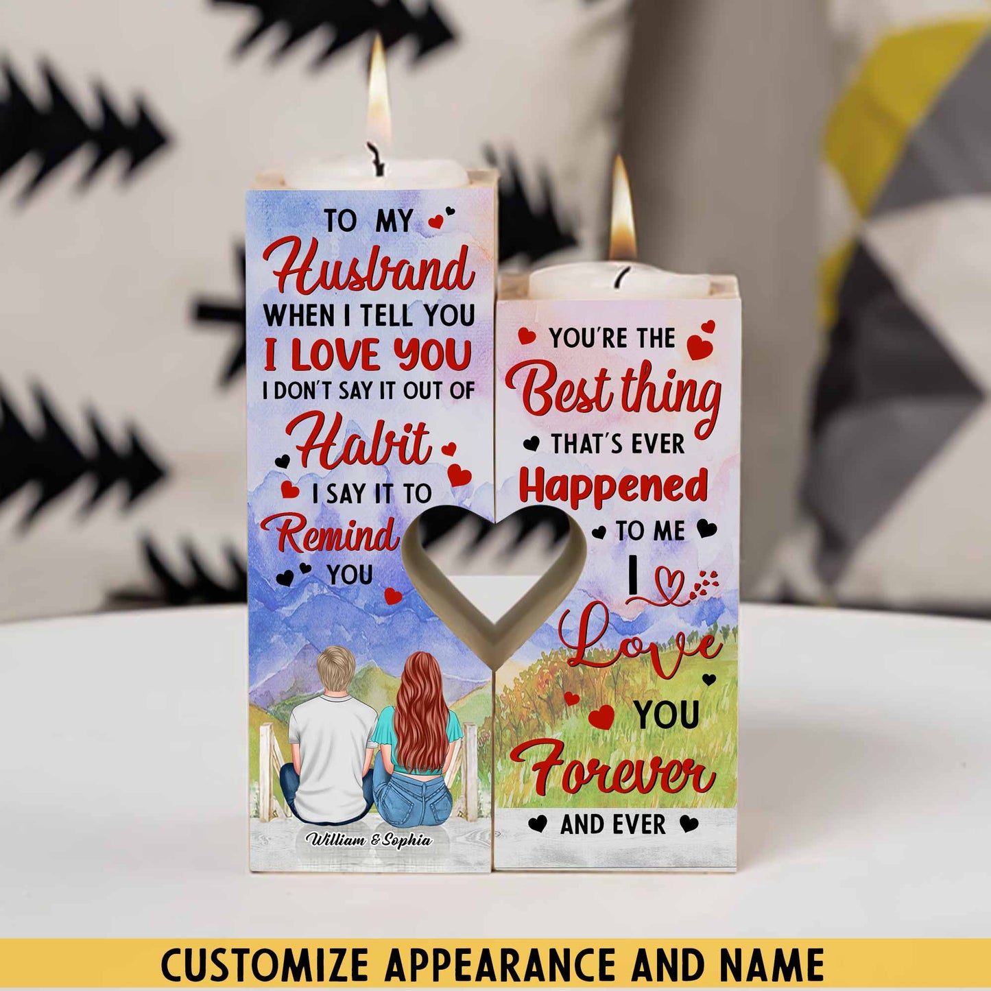 When I Tell You - Personalized Couple Candle Holder