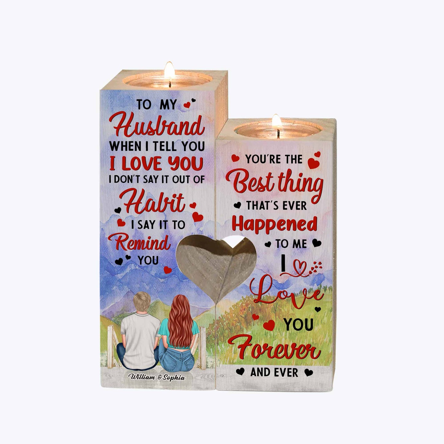 When I Tell You - Personalized Couple Candle Holder