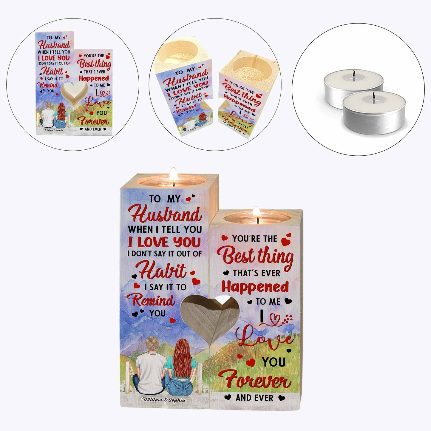 When I Tell You - Personalized Couple Candle Holder