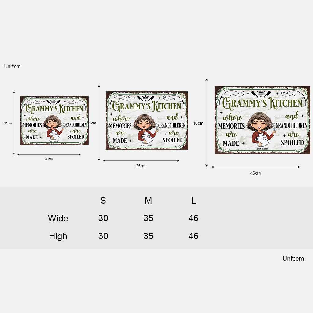 Omas Küche – Wo Erinnerungen entstehen – personalisiertes Holzschild