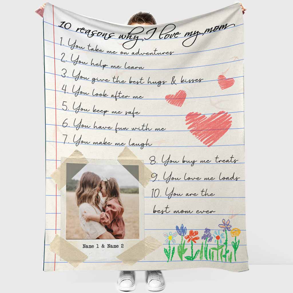 10 Gründe, warum ich dich liebe – Personalisierte Muttertagsdecke