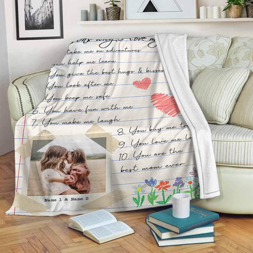 10 Gründe, warum ich dich liebe – Personalisierte Muttertagsdecke
