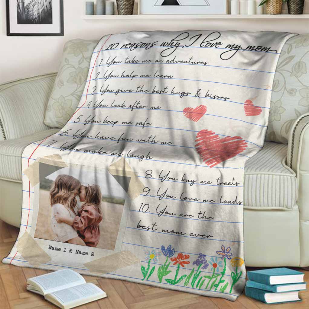 10 Gründe, warum ich dich liebe – Personalisierte Muttertagsdecke