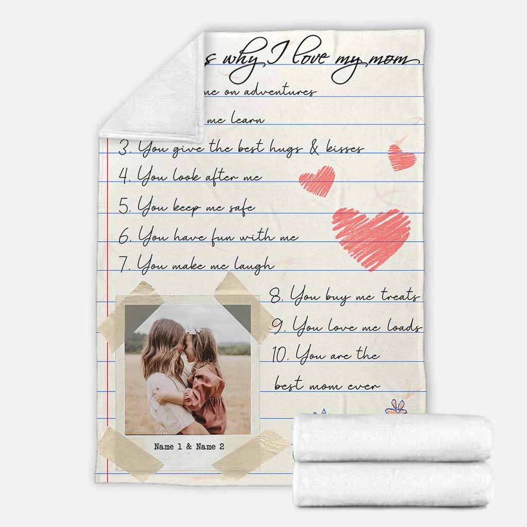 10 Gründe, warum ich dich liebe – Personalisierte Muttertagsdecke