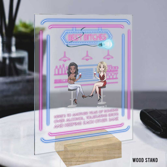 Betrunkene beste Freundin – Personalisierte, transparente Acrylplakette für die beste Freundin