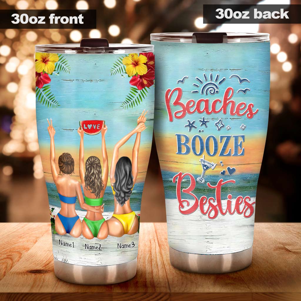 Ich liebe dich bis zum Strand und zurück – Geschenk für die beste Freundin/Schwester – Personalisierter Becher