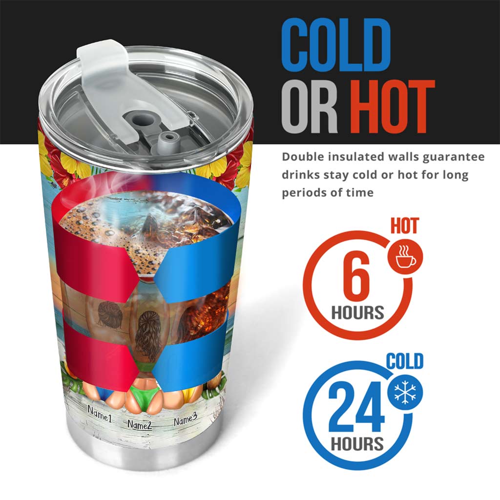 Ich liebe dich bis zum Strand und zurück – Geschenk für die beste Freundin/Schwester – Personalisierter Becher