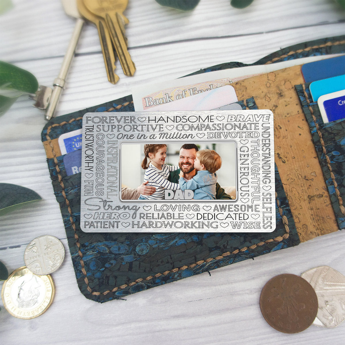 Father Forever - Personalized Father Wallet Insert Card
