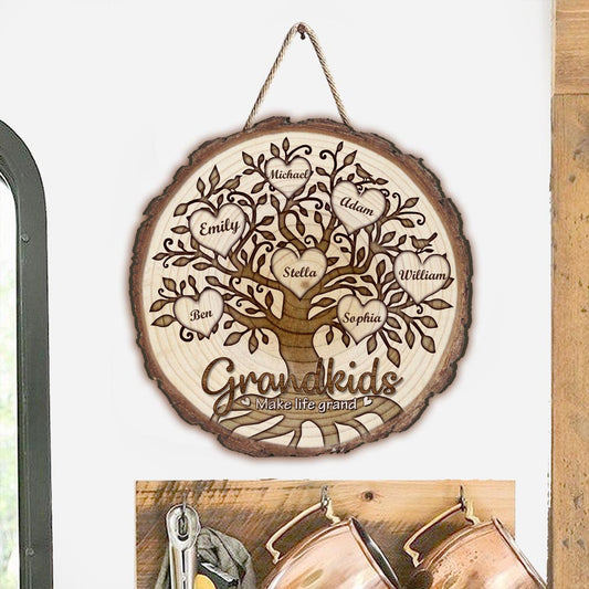 Enkelkinder machen das Leben großartig – Personalisiertes Muttertags-Holzschild für Oma