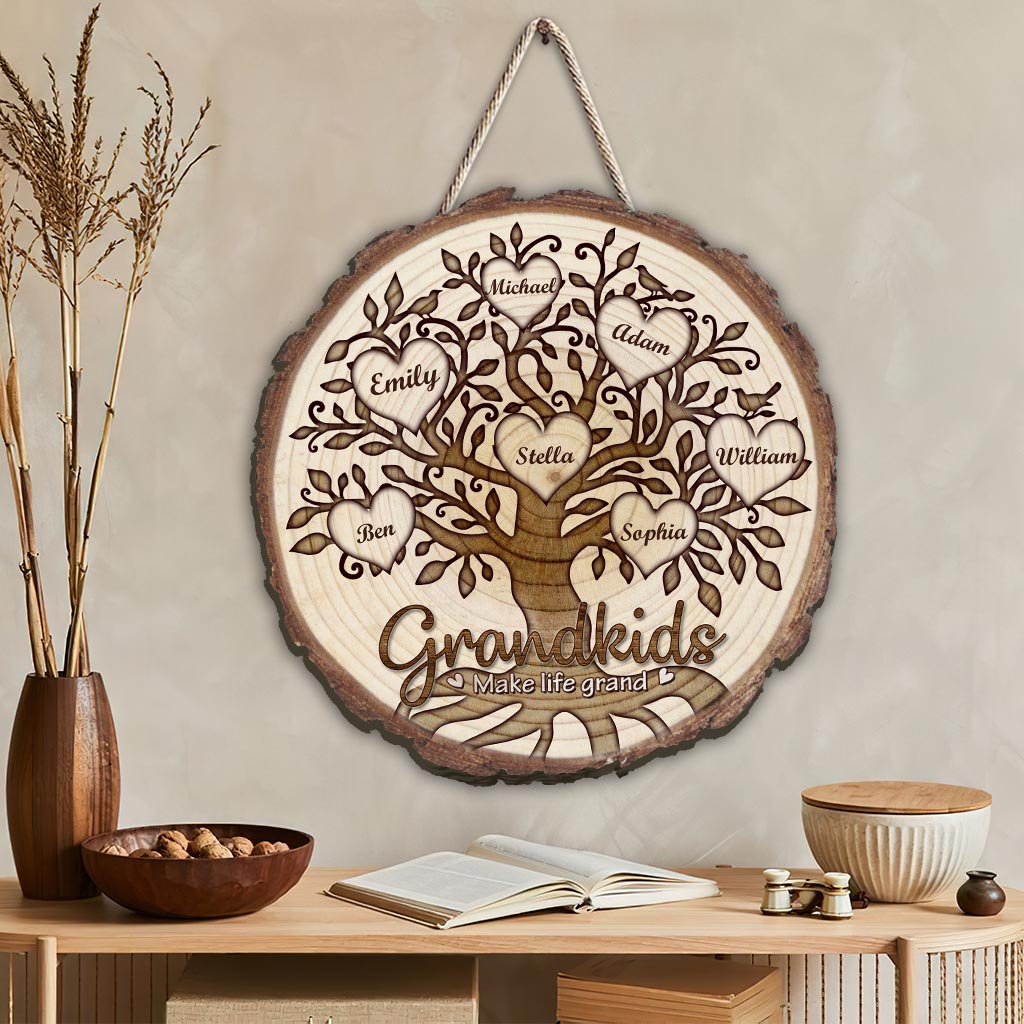 Enkelkinder machen das Leben großartig – Personalisiertes Muttertags-Holzschild für Oma