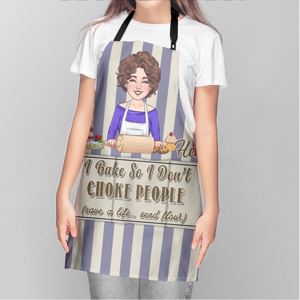 Ich backe, damit ich niemanden ersticke – Backgeschenk für Mama, Papa, Tochter, Sohn, Freundin, Freund, Ehefrau, Ehemann, Schwester, Bruder, Freunde – Personalisierte Schürze