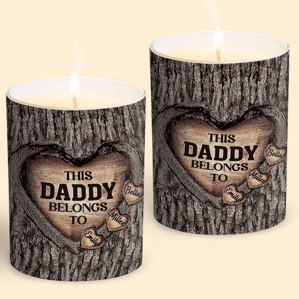 Dad's Heart - Gift for dad, grandma, grandpa, mom, uncle, aunt, brother, sister - Personalized Candle With Wooden Lid