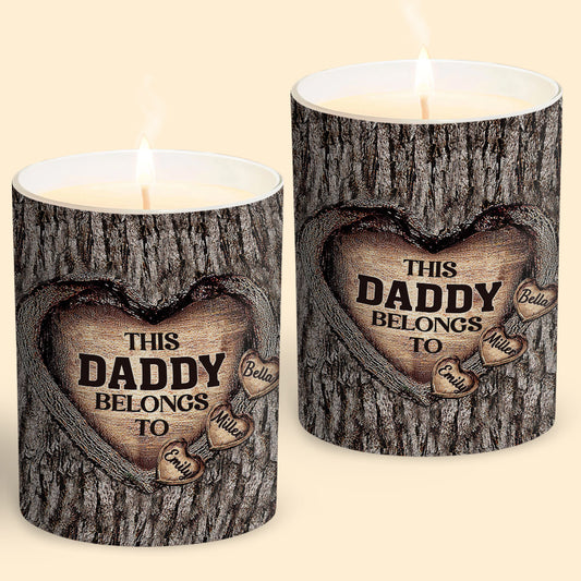 Dad's Heart - Gift for dad, grandma, grandpa, mom, uncle, aunt, brother, sister - Personalized Candle With Wooden Lid