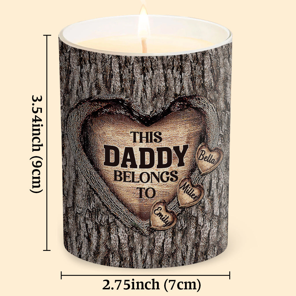 Dad's Heart - Gift for dad, grandma, grandpa, mom, uncle, aunt, brother, sister - Personalized Candle With Wooden Lid