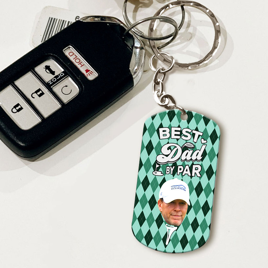 Bester Papa aller Zeiten – Golfgeschenk für Papa, ihn, Freund, Ehemann, Opa – Personalisierter Edelstahl-Schlüsselanhänger