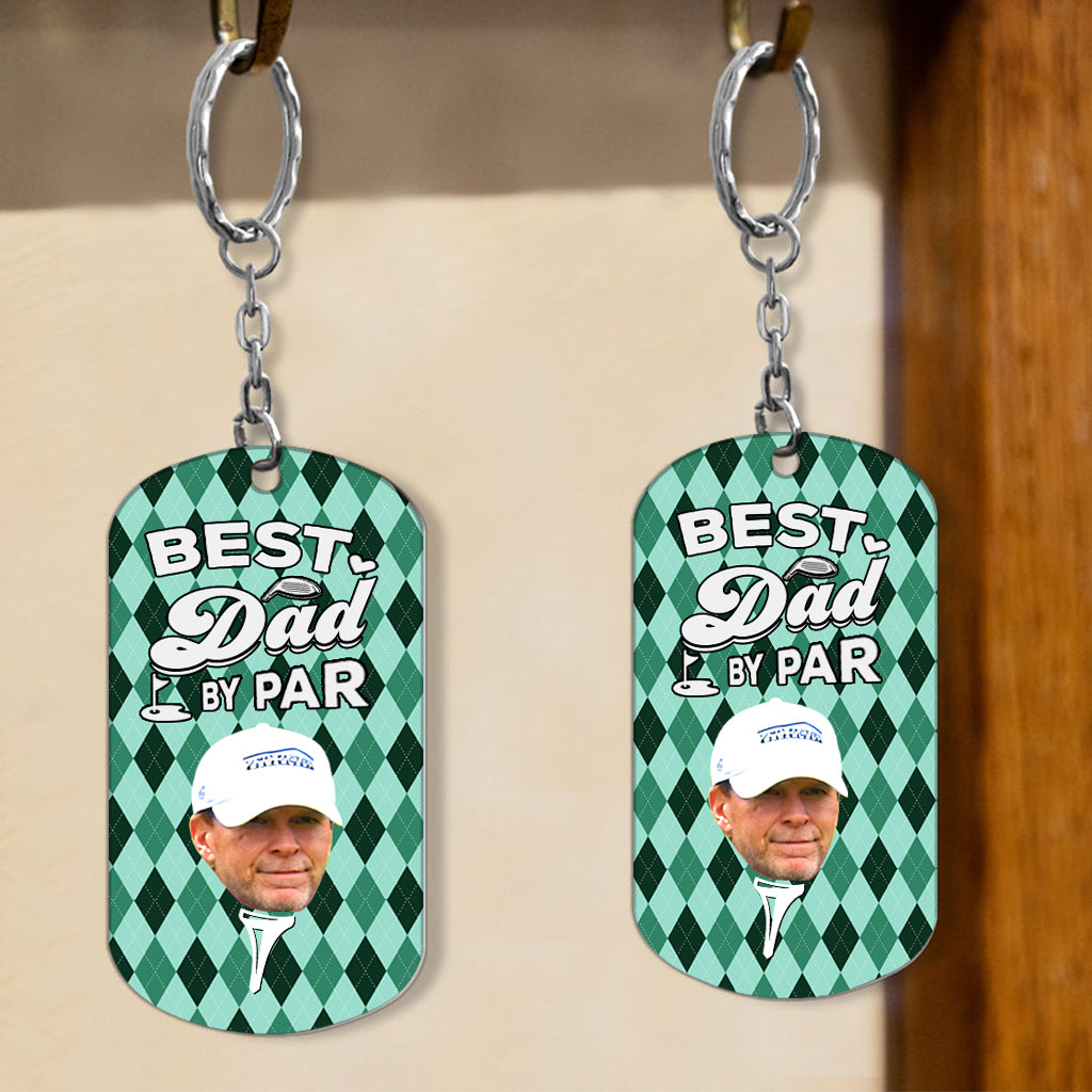 Bester Papa aller Zeiten – Golfgeschenk für Papa, ihn, Freund, Ehemann, Opa – Personalisierter Edelstahl-Schlüsselanhänger