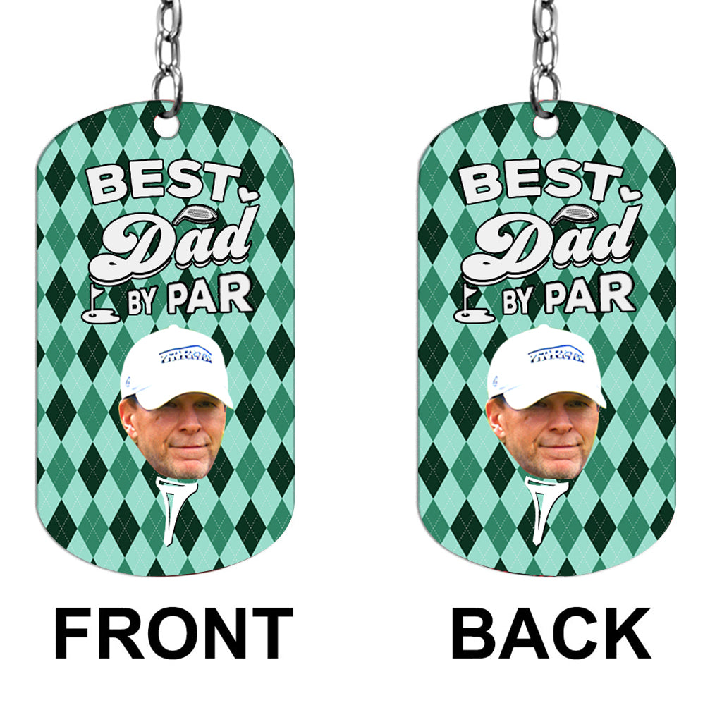 Bester Papa aller Zeiten – Golfgeschenk für Papa, ihn, Freund, Ehemann, Opa – Personalisierter Edelstahl-Schlüsselanhänger