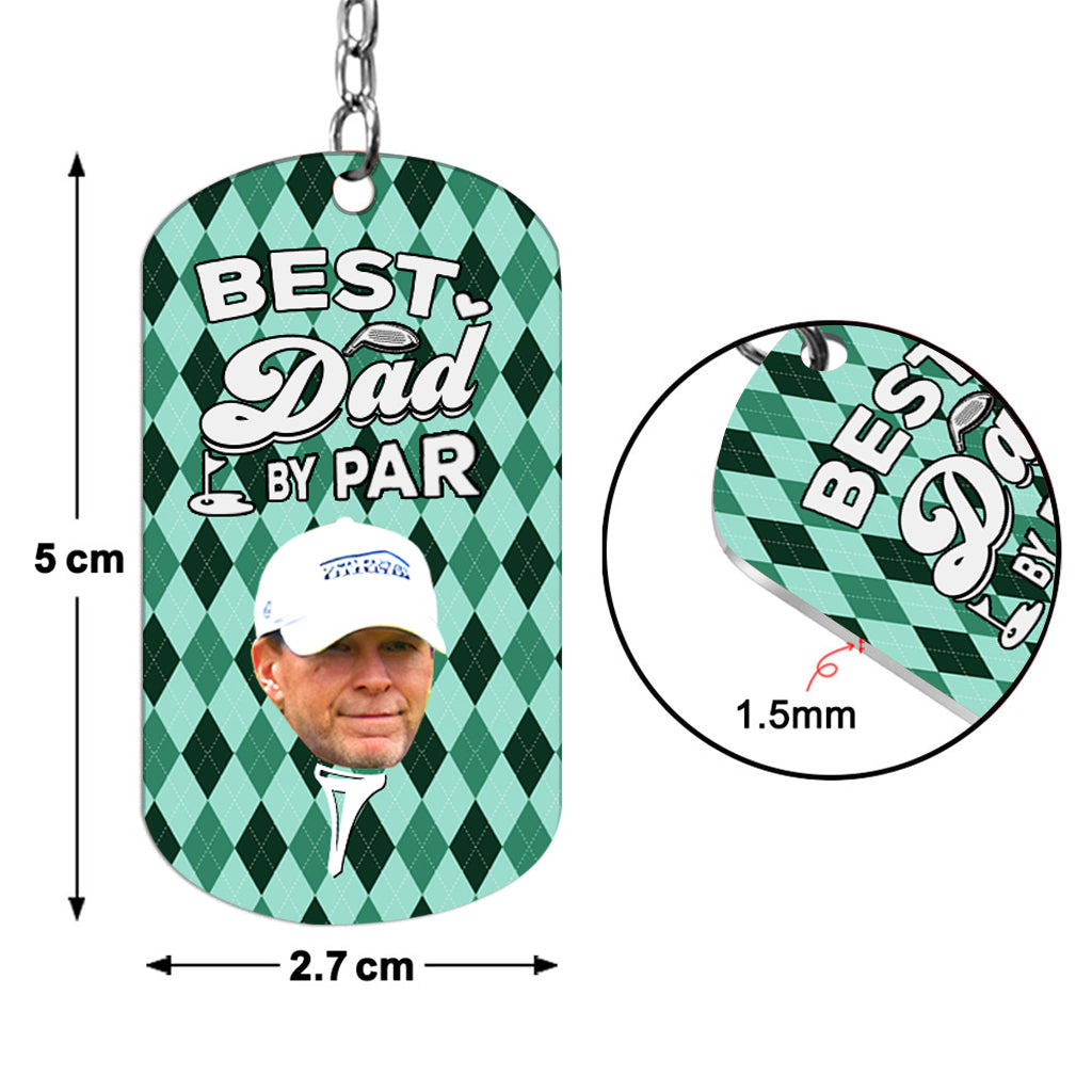 Bester Papa aller Zeiten – Golfgeschenk für Papa, ihn, Freund, Ehemann, Opa – Personalisierter Edelstahl-Schlüsselanhänger