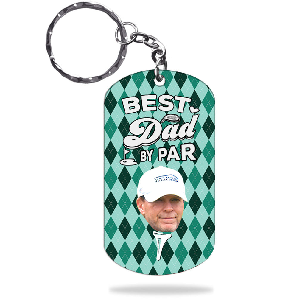 Bester Papa aller Zeiten – Golfgeschenk für Papa, ihn, Freund, Ehemann, Opa – Personalisierter Edelstahl-Schlüsselanhänger