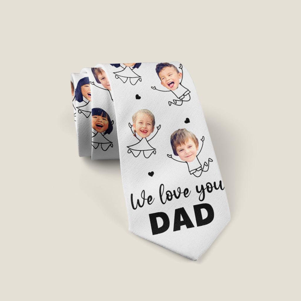 Wir lieben dich, Papa – Geschenk für Papa, Opa, Onkel, Bruder, Ehemann – Personalisierte Krawatte
