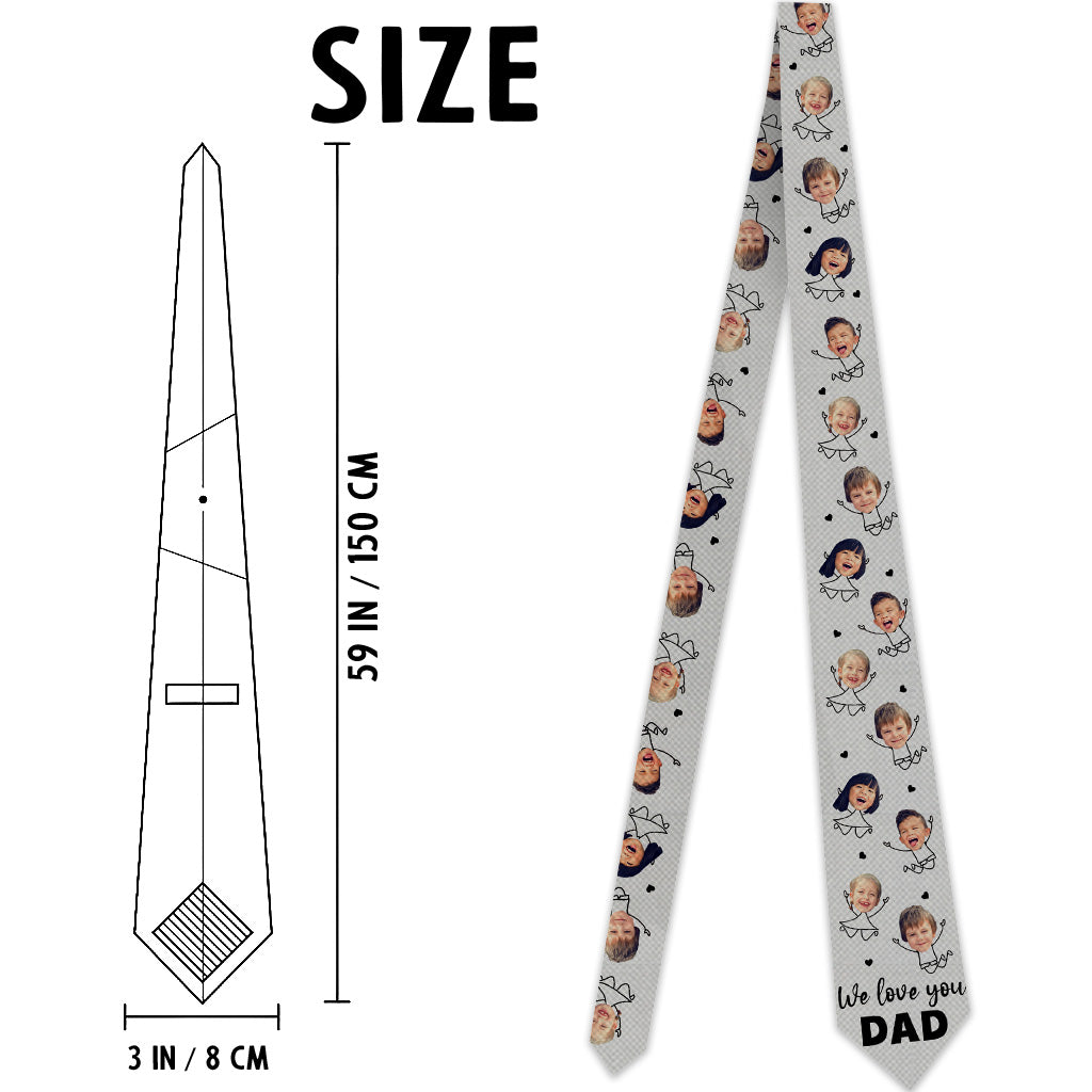 Wir lieben dich, Papa – Geschenk für Papa, Opa, Onkel, Bruder, Ehemann – Personalisierte Krawatte