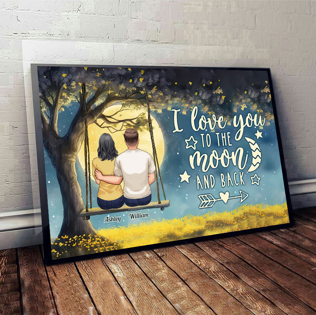 Bis zum Mond und zurück – Personalisierte Leinwand und Poster für Paare
