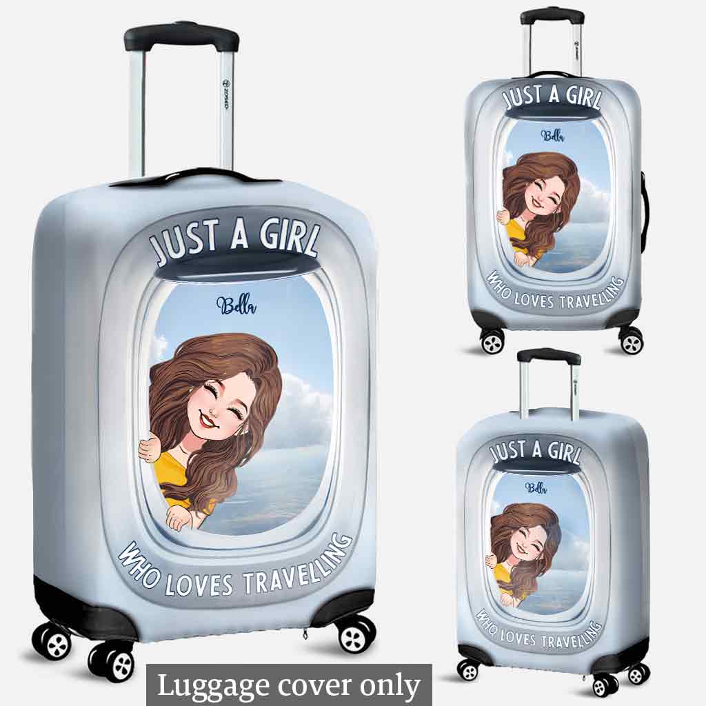 Einfach ein Mädchen, das Reisen liebt – personalisierte Reisegepäckhülle