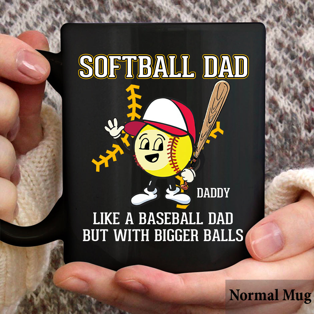 Softball-Papa wie ein Baseball-Papa, nur mit größeren Bällen – personalisierter Softball-Becher