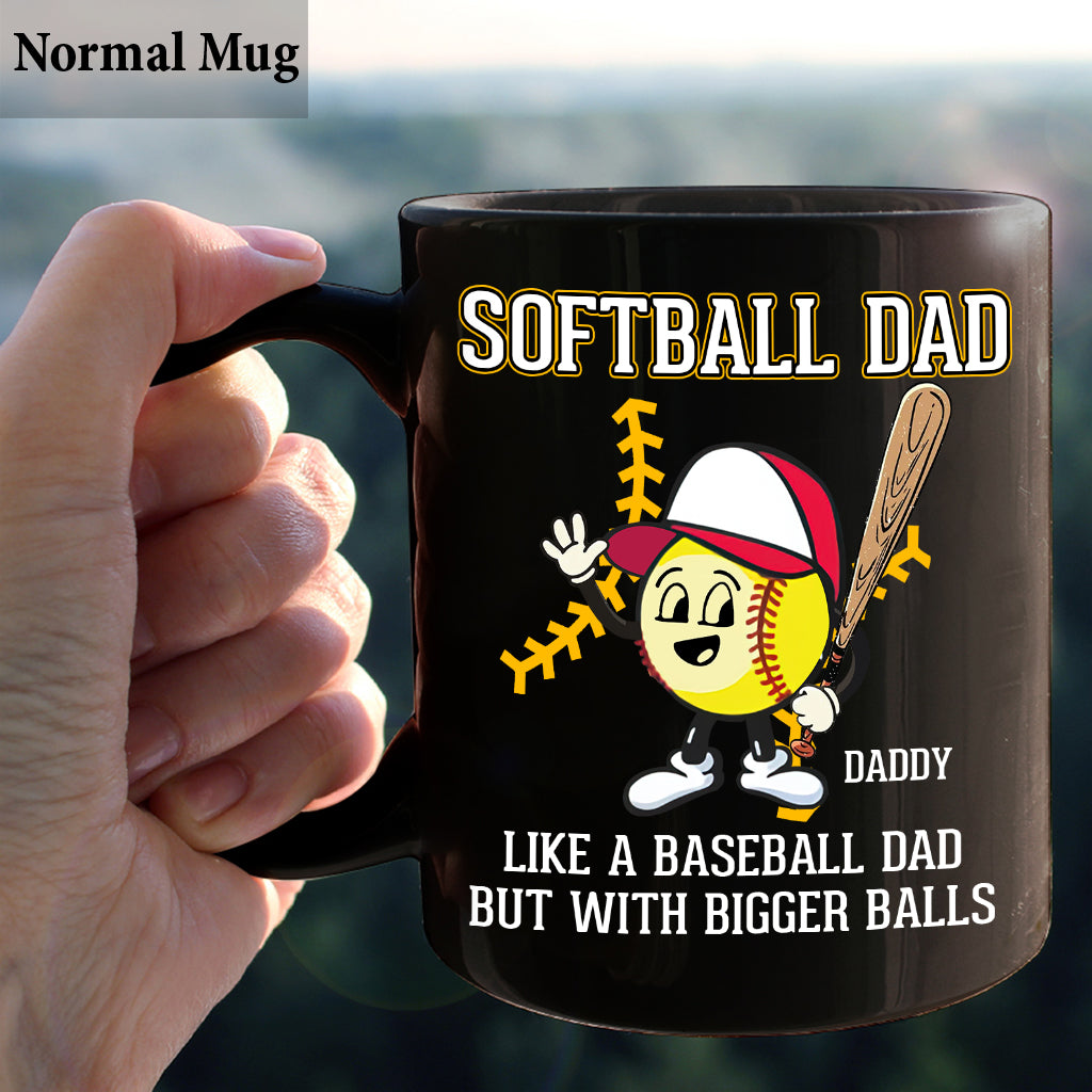 Softball-Papa wie ein Baseball-Papa, nur mit größeren Bällen – personalisierter Softball-Becher