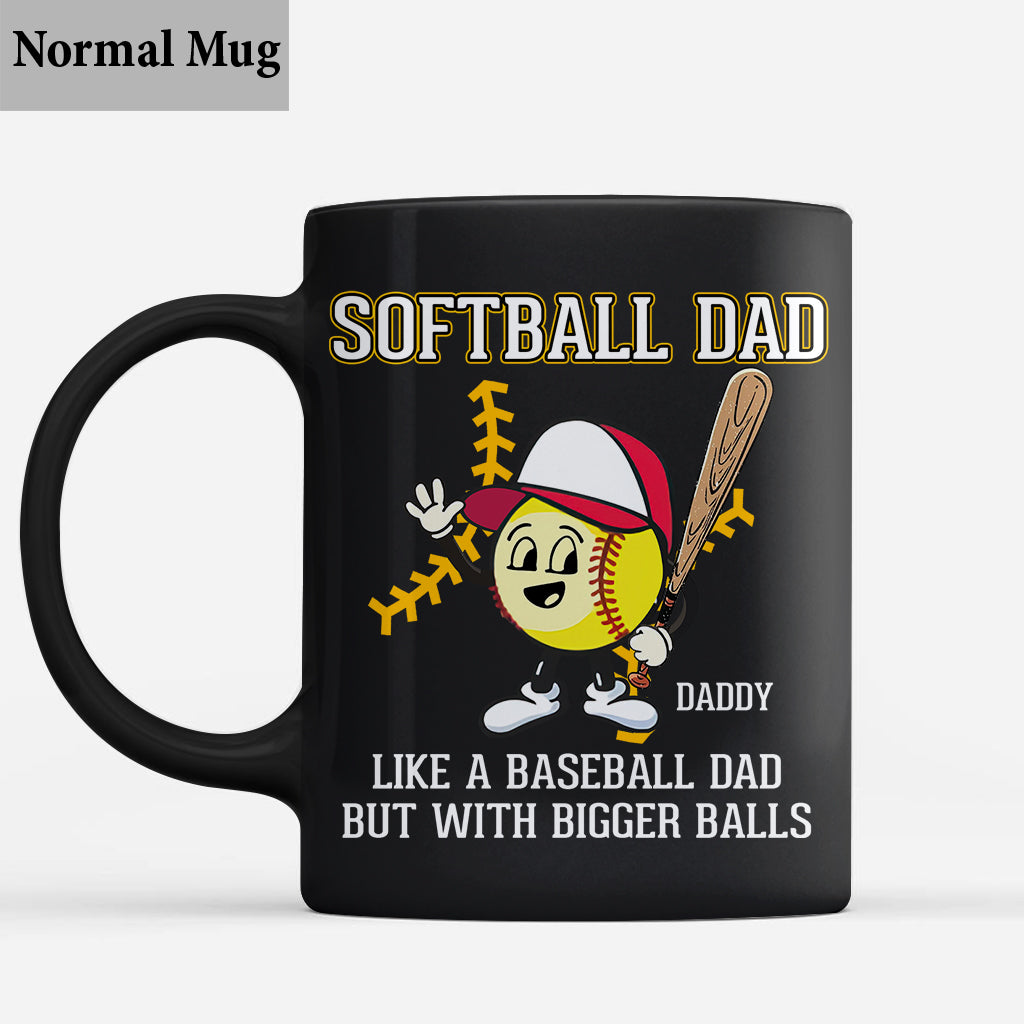 Softball-Papa wie ein Baseball-Papa, nur mit größeren Bällen – personalisierter Softball-Becher