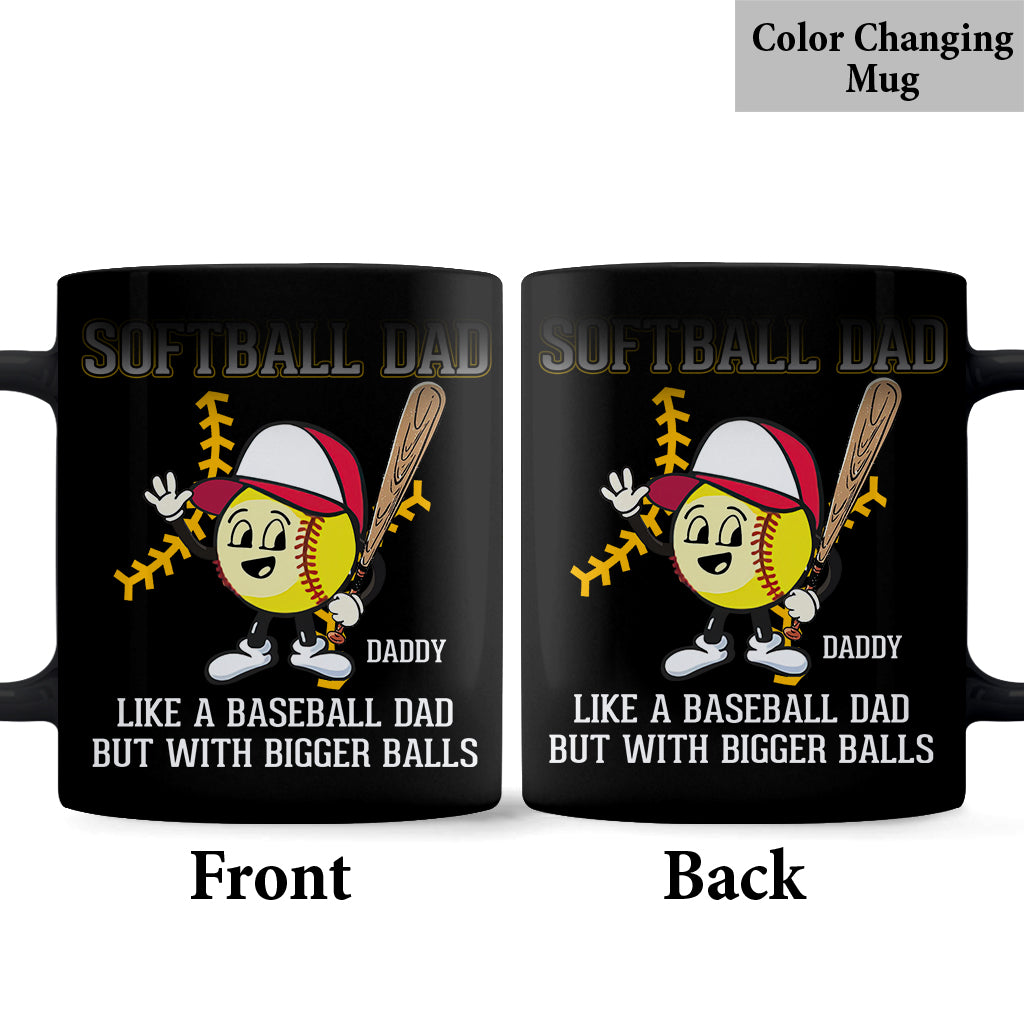Softball-Papa wie ein Baseball-Papa, nur mit größeren Bällen – personalisierter Softball-Becher