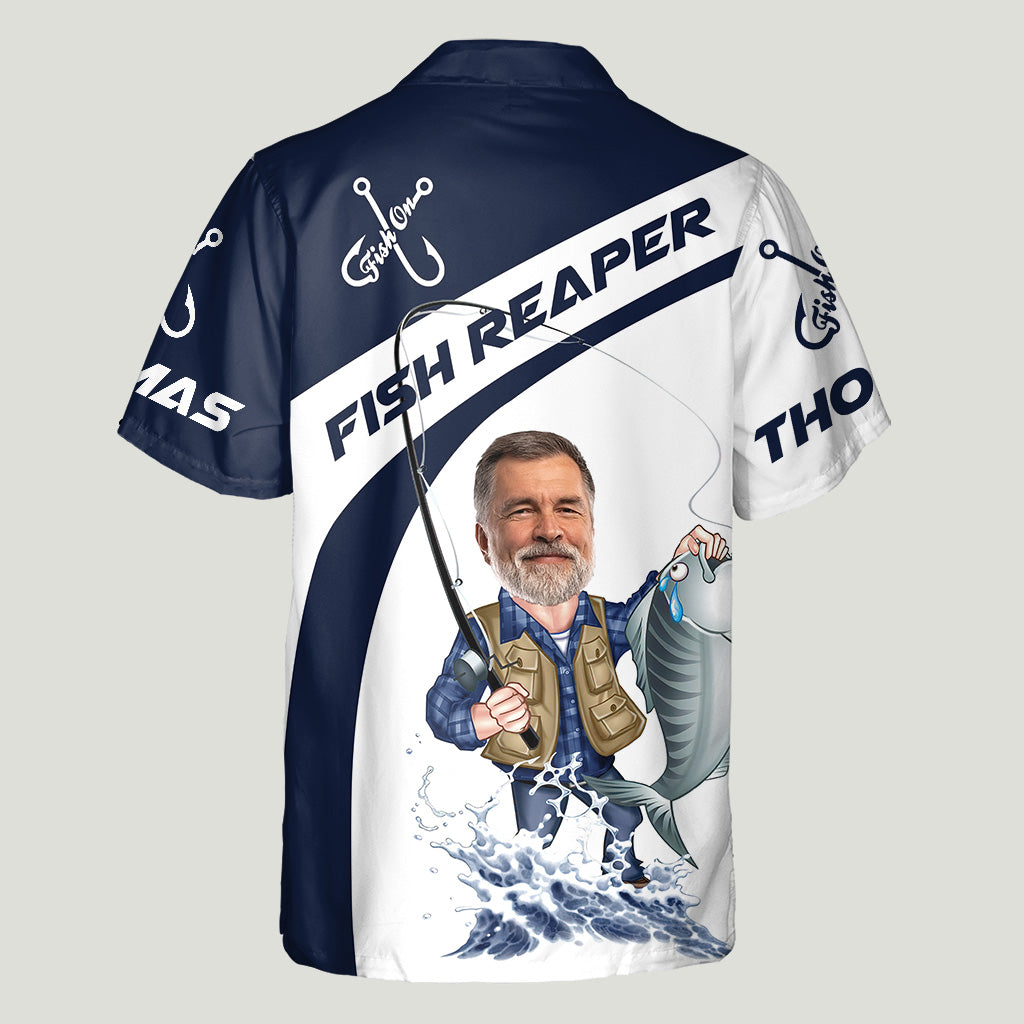 Fish Reaper – Personalisiertes Angler-Hawaiihemd